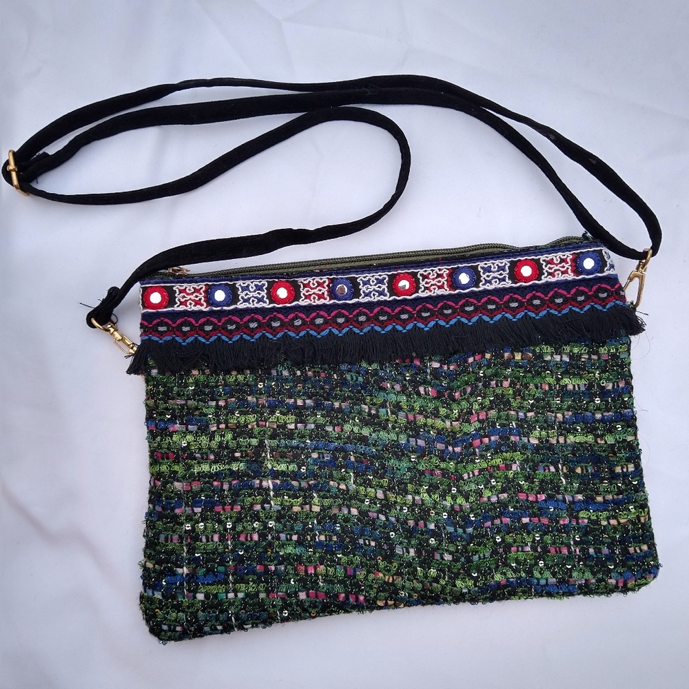 Tweed cross body Indian/ Hobo Chic